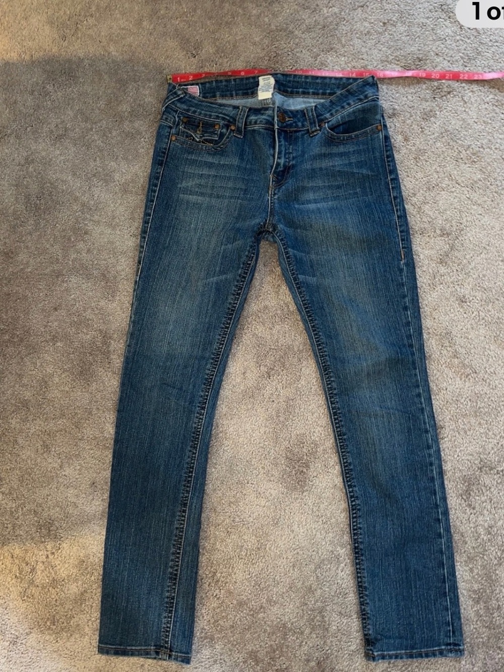 True Religion Women’s Skinny Jeans - Blue Wash. Sz 32 (us Sz 12)